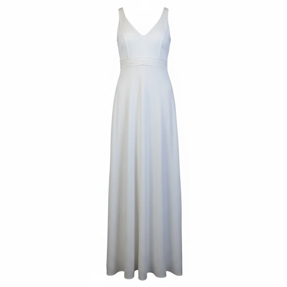 LC Lauren Conrad Women’s Medium White Lace Waist Maxi Dress Boho